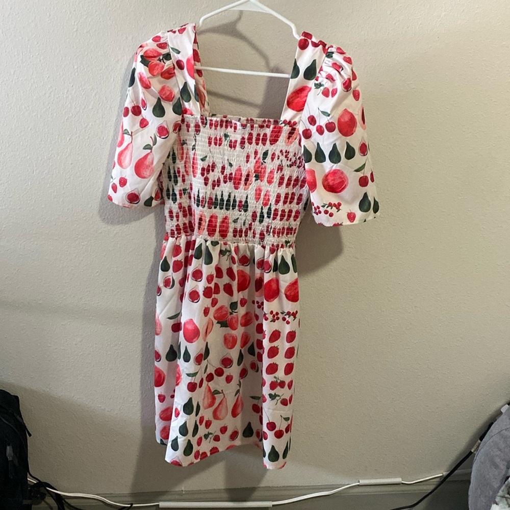 Red fruit dress